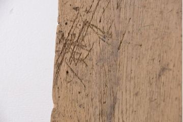 アンティーク家具　1960年代　使い込まれた　ナラ材総無垢　極厚天板(4)(古材、テーブル、材料)