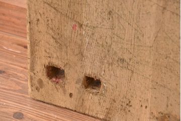アンティーク家具　1960年代　使い込まれた　ナラ材総無垢　極厚天板(4)(古材、テーブル、材料)