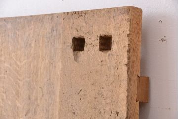 アンティーク家具　1960年代　使い込まれた　ナラ材総無垢　極厚天板(4)(古材、テーブル、材料)
