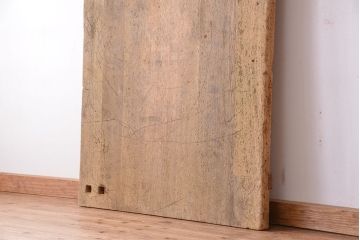 アンティーク家具　1960年代　使い込まれた　ナラ材総無垢　極厚天板(5)(古材、テーブル、材料)