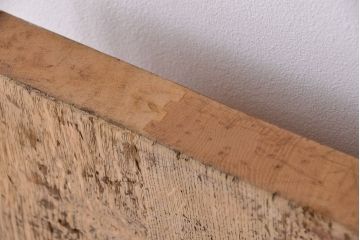 アンティーク家具　1960年代　使い込まれた　ナラ材総無垢　極厚天板(6)(古材、テーブル、材料)