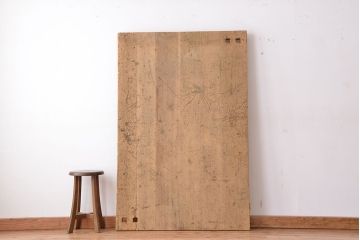 アンティーク家具　1960年代　使い込まれた　ナラ材総無垢　極厚天板(7)(古材、テーブル、材料)