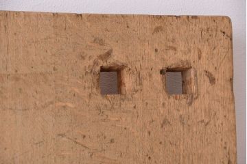 アンティーク家具　1960年代　使い込まれた　ナラ材総無垢　極厚天板(7)(古材、テーブル、材料)