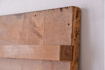 アンティーク家具　1960年代　使い込まれた　ナラ材総無垢　極厚天板(7)(古材、テーブル、材料)