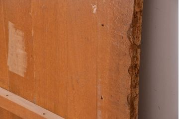 アンティーク家具　1960年代　使い込まれた　ナラ材総無垢　極厚天板(7)(古材、テーブル、材料)