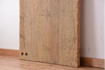 アンティーク家具　1960年代　使い込まれた　ナラ材総無垢　極厚天板(9)(古材、テーブル、材料)
