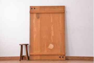 アンティーク家具　1960年代　使い込まれた　ナラ材総無垢　極厚天板(9)(古材、テーブル、材料)