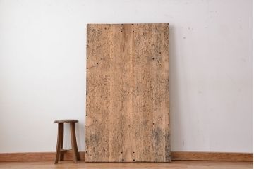 アンティーク家具　1960年代　使い込まれた　ナラ材総無垢　極厚天板(10)(古材、テーブル、材料)