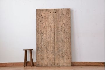 アンティーク雑貨　1960年代　使い込まれた　ナラ材総無垢　極厚天板(11)(古材、テーブル、材料)