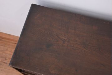 アンティーク家具　古民具・骨董　特別注文造り　前面黒柿材　上質な時代書箱(収納棚、本箱)