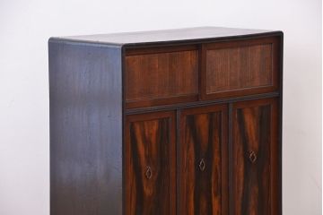 アンティーク家具　古民具・骨董　特別注文造り　前面黒柿材　上質な時代書箱(収納棚、本箱)