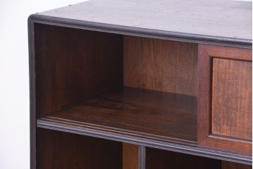 アンティーク家具　古民具・骨董　特別注文造り　前面黒柿材　上質な時代書箱(収納棚、本箱)