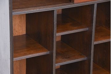 アンティーク家具　古民具・骨董　特別注文造り　前面黒柿材　上質な時代書箱(収納棚、本箱)
