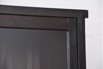 アンティーク家具　アンティーク　古い木のシックな二段重ね収納棚(飾り棚、食器棚)