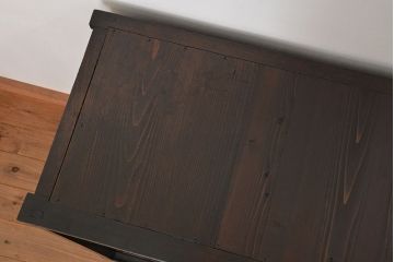 アンティーク家具　アンティーク　古い木のシックな二段重ね収納棚(飾り棚、食器棚)