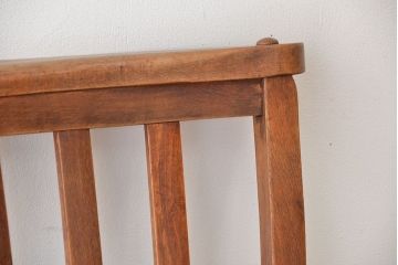 アンティーク家具　イギリスアンティーク　古い木のかわいらしいチャーチチェア2脚セット(教会椅子/イス)