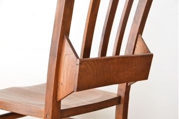 アンティーク家具　イギリスアンティーク　古い木のかわいらしいチャーチチェア2脚セット(教会椅子/イス)