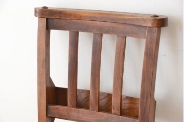 アンティーク家具　イギリスアンティーク　古い木のかわいらしいチャーチチェア(教会椅子/イス)