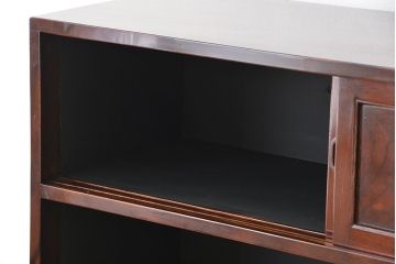 アンティーク家具　古民具・骨董　三方欅材二段重ね　上質な美しい茶箪笥(収納棚)