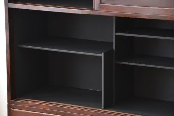 アンティーク家具　古民具・骨董　三方欅材二段重ね　上質な美しい茶箪笥(収納棚)
