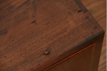 アンティーク家具　古民具・骨董　三方欅材二段重ね　上質な美しい茶箪笥(収納棚)