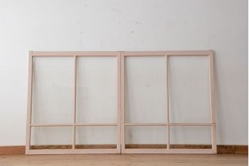 アンティーク　ペンキのはげたガラス引き戸2枚セット(建具・ガラス戸)