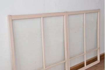 アンティーク　ペンキのはげたガラス引き戸2枚セット(建具・ガラス戸)