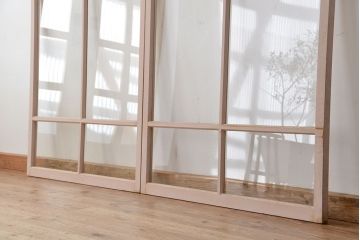 アンティーク　ペンキのはげたガラス引き戸2枚セット(建具・ガラス戸)