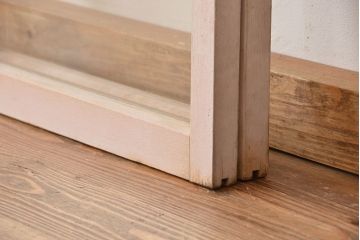 アンティーク　ペンキのはげたガラス引き戸2枚セット(建具・ガラス戸)
