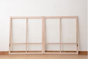 アンティーク　ペンキのはげたガラス引き戸2枚セット(建具・ガラス戸)