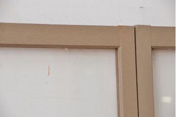 昭和レトロ　古いペンキのはげたシンプルなガラス戸4枚セット(1)
