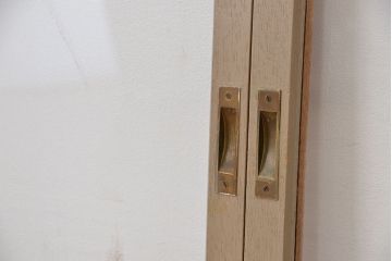 昭和レトロ　古いペンキのはげたシンプルなガラス戸4枚セット(1)
