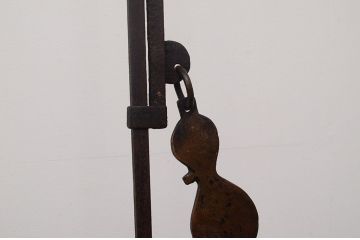 アンティーク雑貨　古い鉄と真鍮の自在鉤(茶道具)
