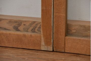 昭和レトロ　古いペンキのはげたシンプルなガラス戸4枚セット(2)