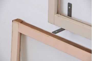 昭和レトロ　古いペイントのシンプルな明り取り4枚セット