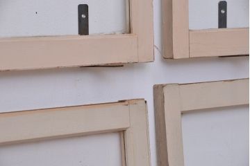 昭和レトロ　古いペイントのシンプルな明り取り4枚セット