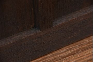 アンティーク建具　素朴な木味が魅力の小さな引き戸2枚セット(板戸)(R-011527)