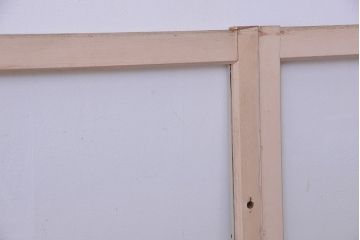 アンティーク建具　ペイント　昭和レトロな雰囲気漂うガラス戸4枚セット(明り取り、明かり取り、引き戸、窓)(R-011533)