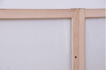 昭和レトロ　シンプルで背の低いペイントガラス戸4枚セット(2)(明り取り、引き戸)