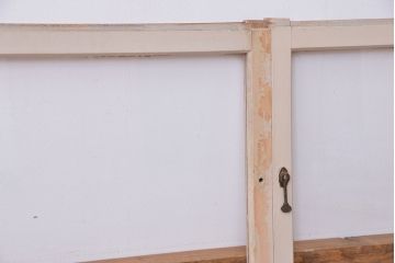 昭和レトロ　シンプルで背の低いペイントガラス戸4枚セット(3)(明り取り、引き戸)