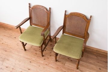 中古　1970年代　ナラ材のアームチェア(イス、椅子)