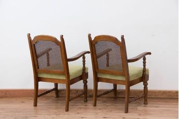 中古　1970年代　ナラ材のアームチェア(イス、椅子)