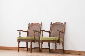 中古　1970年代　ナラ材のアームチェア(イス、椅子)