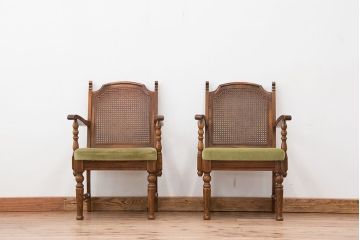 中古　1970年代　ナラ材のアームチェア(イス、椅子)