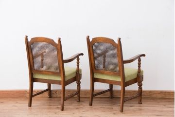 中古　1970年代　ナラ材のアームチェア(イス、椅子)