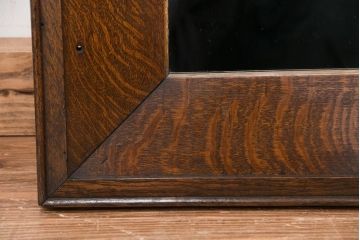 アンティーク雑貨　アンティーク　古いナラ材の特大ウォールミラー(壁掛け、鏡、姿見)