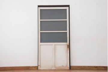★昭和レトロ　ペンキの剥げた古いガラス戸1枚?(引き戸)