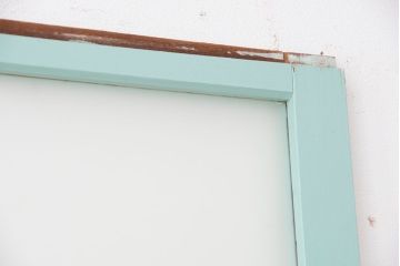 昭和レトロ　ペンキの剥げた古いガラス戸1枚(引き戸)