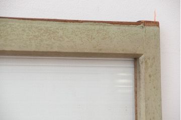 昭和レトロ　ペンキの剥げたモールガラス引き戸2枚セット(窓)