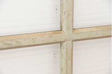 昭和レトロ　ペンキの剥げたモールガラス引き戸2枚セット(窓)